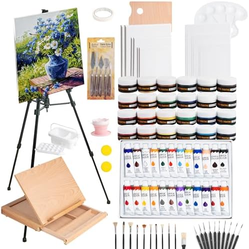 96PCS Acrylic Paint Kits for Adults, 24 Colors Textured& Acrylic Paints by NyuOurea