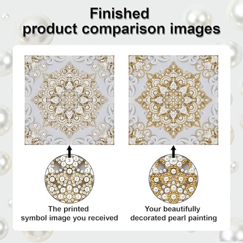 Pearl Art Kits Painting for Adults, DIY Mindfulness Therapy with Framed Canvas and Tools, Beginner Wall Decor-Mandala03 - Image 6