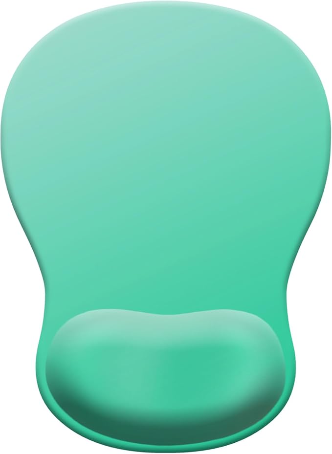 Gel Mouse Pad with Wrist Rest, Ergonomic Concave Wrist Support Mousepad with Non-Slip PU Base & Smooth Surface Comfortable Desk Accessories Mat for Office, Home Gaming and Study (06 Light Mint Green)