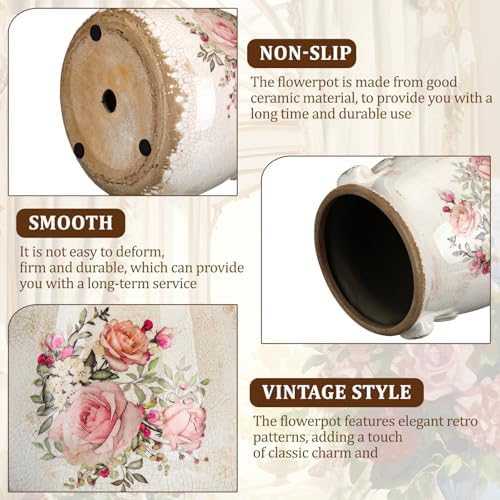 Ceramic Scroll Planter 6.5 Inch, Ink Color - Image 3
