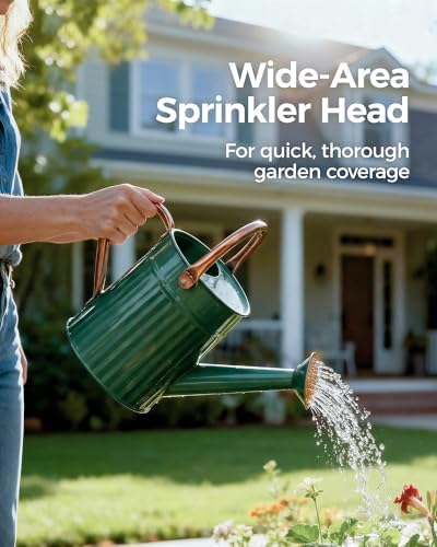 Bamworld Metal Watering Can for Indoor Outdoor Plant 1/2 Gallon Deep Green - Image 5