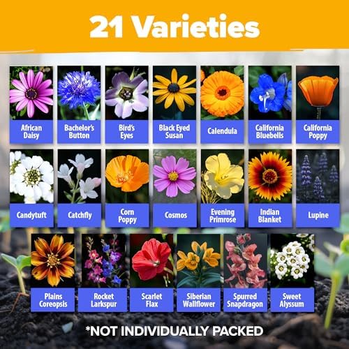 HOME GROWN 21 Native Wildflower Variety Mix 49,100+ Flower Seeds 2 oz - Image 2