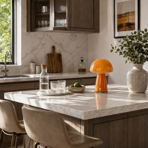 Orange Mushroom Table Lamp,Warm Ambient Lighting,for Nightstand - Image 4