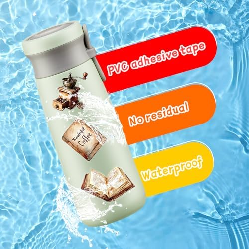 50Pcs Vintage Stickers,Waterproof Transparent PET Aesthetic Decorative Sticker Scrapbooking Supplies for Adult Card Making Letters Planner Journaling Junk Journal DIY Water Bottles Art Craft.Coffee - Image 4