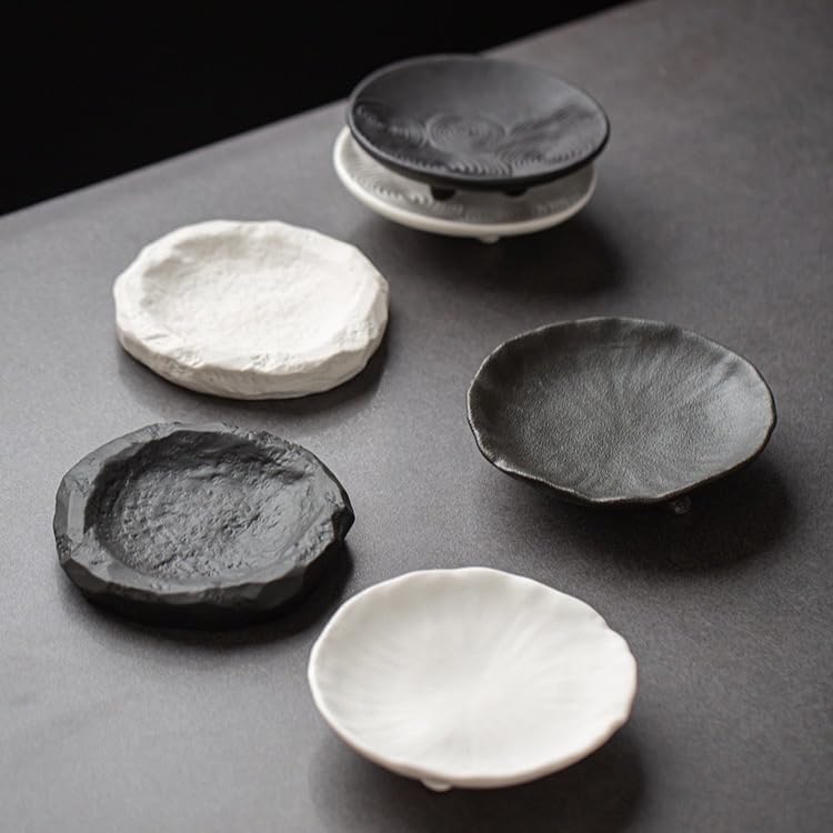 Nordic Minimalist Ceramic Jewelry Dish, Modern Ring Tray, Trinket Holder for Rings Earrings, Decorative Vanity Tray, Key Holder for Entryway, Home Decor for Bedroom, Bathroom (Black, A) - Image 6