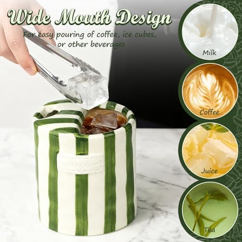 Retro Ceramic Coffee Mug with Sip Hole, Handmade Cute Espresso Cup 10oz - Image 5
