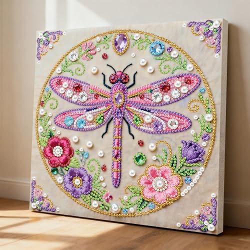 LQCrafK DIY 3D Pearl Art Painting Handcraft Kit for Adults Beginners, Home Wall Decoration, Creative Design Framed Painting with Tools-Dragonfly - Image 5