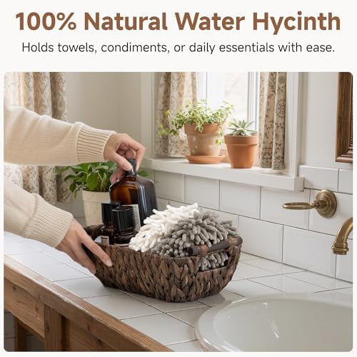 StorageWorks Small Wicker Baskets, Decor Storage Baskets, Water Hyacinth - Image 4