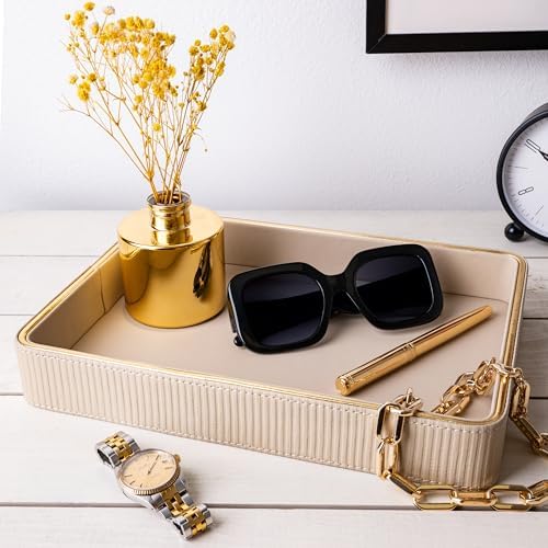 Perfume Tray Valet Tray Night Stand Bedside Organizer| Perfume Organizer Catchall| Perfume Trays for Dresser Vanity Tray for Dresser Countertop| Perfume Holder| Nightstand Organizer Women - Image 3