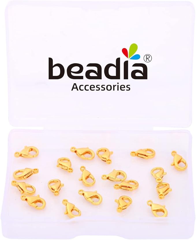 18K Gold Plated Lobster Clasps Non Tarnish 10mm 20pcs for Jewelry Making Findings