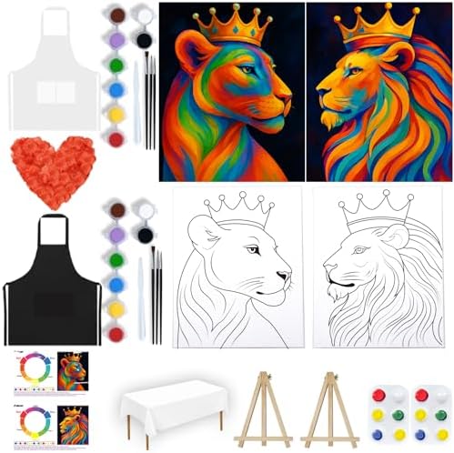 PAILIM Sip and Paint kit for Adults Lion King Pre Drawn Canvas Party Kits by PAILIM