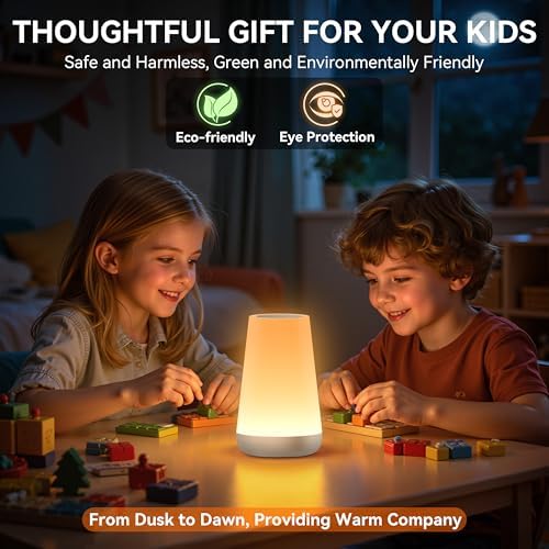 Auxmir Rechargeable Night Light, Touch Table Lamp with Remote, Silver - Image 6