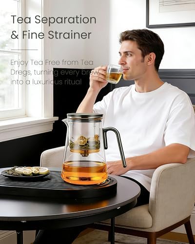 ZENS Magnetic Teapot, 34oz Magic Glass Infuser Pot for Loose Tea Steeper - Image 6