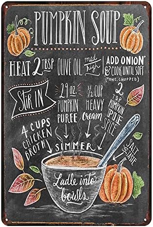 Vintage pumpkin soup Tin Sign Retro Food Metel Sign by TREEPERI