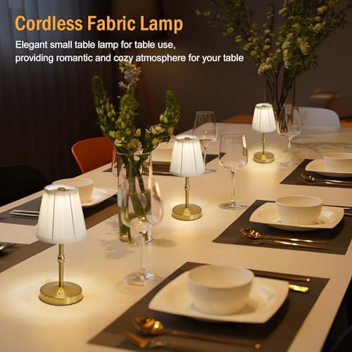 3000mah Battery Powered Lamp for Home,Small Cordless Lamps Rechargeable,3 Color Temperature 5W LED Touch Lamp Battery Operated Table Lights,Wireless Lamps for Tables,Kitchen,Living Room (Gold,H11”) - Image 2