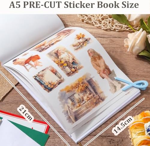 Snycler Sticker Book for Journal 20 Sheets Vintage PET Washi Stickers-4 - Image 3