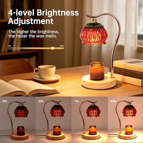 GEEZO Fragrance Candle Warmer Lamp，Electric Candle Warmer with Timer & Dimmer，Mom Christmas Birthday Gifts for Women, House Warming Gifts New Home Bedroom Decor - Image 6