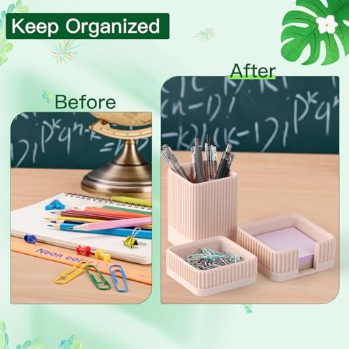 Aesthetic Desk Organizer Set,3-Piece Sturdy Plastic Office Accessories - Image 3