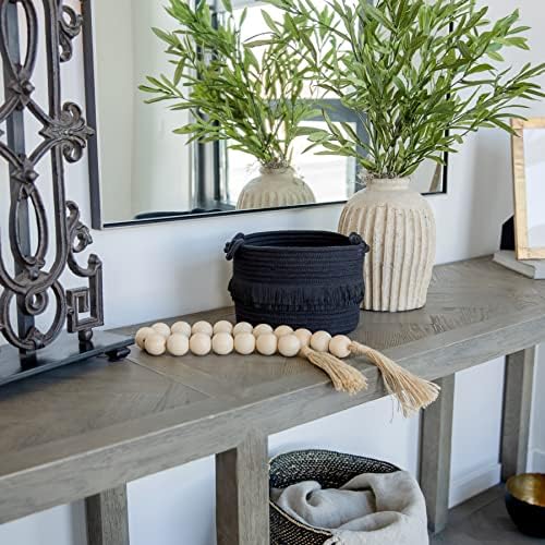 NaturalCozy 3-Piece Decorative Storage Basket Set – Black Cotton Rope Small Woven Baskets for Organizing for Nursery Baby Stuff, Gift, Vanity, Montessori, Dog Cat Toy Bin, Planter, Bathroom Shelves - Image 6