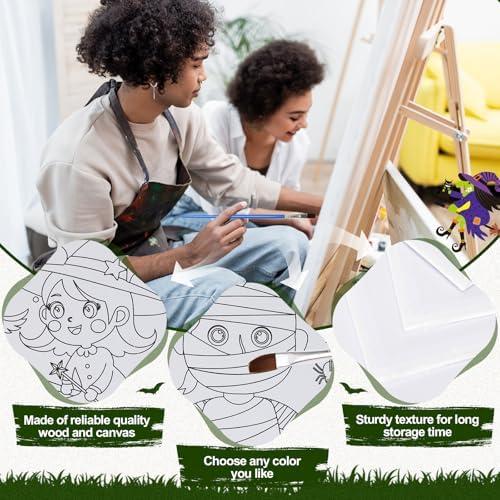 Sherr 15 Set 75 Pcs Halloween Pre Drawn Painting Canvas Kit for Adults - Image 3