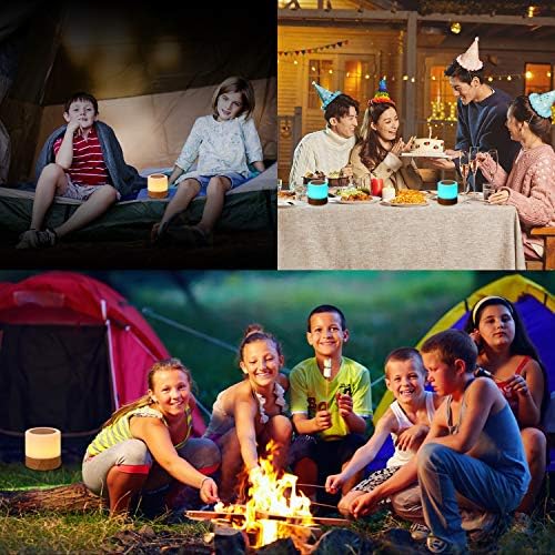 Nursery Night Light for Kids, USB Rechargeable Small Desk Lamp,13 RGB Colors & 4 Brightness & 1 Remote, Touch Bedside Cordless Table Lamp, Portable Night Lamp for Bedroom Living Room Home (Brown) - Image 7