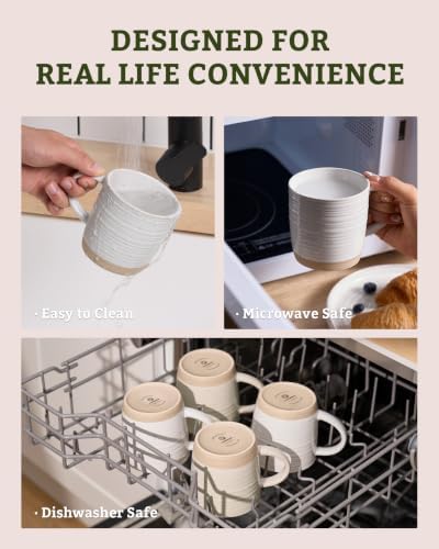 famiware Coffee Mugs Set of 8, 13 oz Mug Set, Ceramic Cup Set with Handle - Image 5