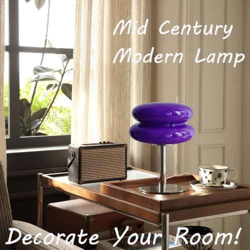 Glivpny Mushroom Lamp Table Lamp, Mid Century Modern Table Lamps (Purple) - Image 4