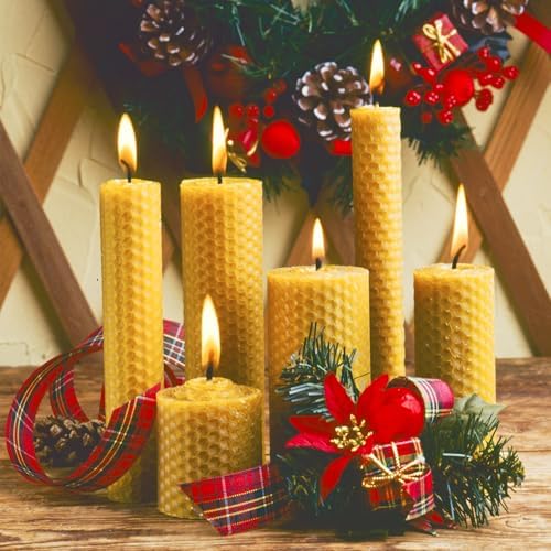 HASSLICKIT Natural Beeswax Candle Making Kit for Beginners-12 Beeswax Sheets for Candle Making Rolling DIY Kits (Natural Yellow Color, 8 x 8 inch) - Image 7