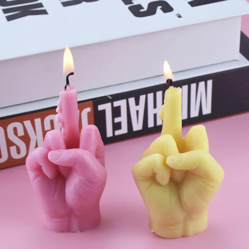3D Hand Shaped Silicone Mold for Candle Making, Gesture Candle Mold,Middle Finger Shaped Resin Casting Mould for Making Candle Baking Soap Wax Cake Mousse Ice Cream - Image 6