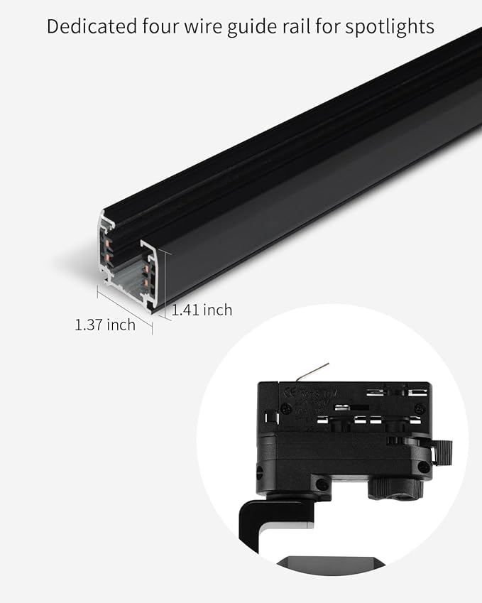 LED Track Lighting Heads Compatible with H Type 4-Wire Rail Ceiling Spotlight for Indoor Cafe Bar Dining Room Restaurant Lighting