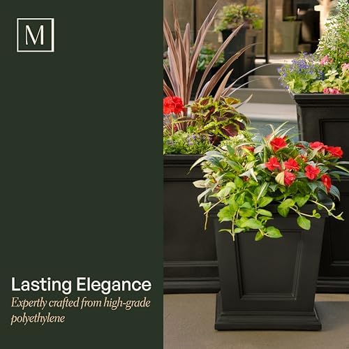 Mayne Fairfield 16in Self-Watering Square Planter, White - Image 3