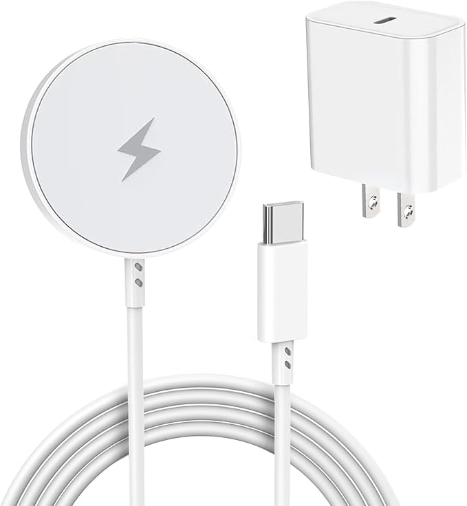 [Apple MFi Certified]Mag-Safe Charger for iPhone 17/16/15,15W Fast Magnetic Wireless Charging Pad with USBC PD Block for iPhone 17/17 Air/17 Pro Max/17 Pro/16 Pro Max/16/15/14/13/12/11,AirPods 3/Pro 2