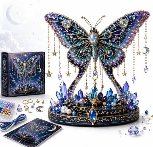 Moon Cat Luna Guardian DIY Bead Kit, Celestial Moon Stars Series, Tiny 3D Beaded Moons Cat Luna Guardian Craft Kit, Handmade Magical Cats Kit for Beginner, Home Decor (G1pc) by Unknown