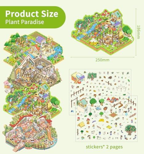 4 Sets DIY 3D House Stickers, Large Size Fun DIY Stickers Scene - Image 2