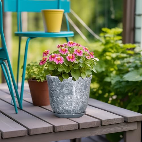 Ceramic Planter, 6 Inch Plant Pot for Indoor Plants, Grey - Image 4