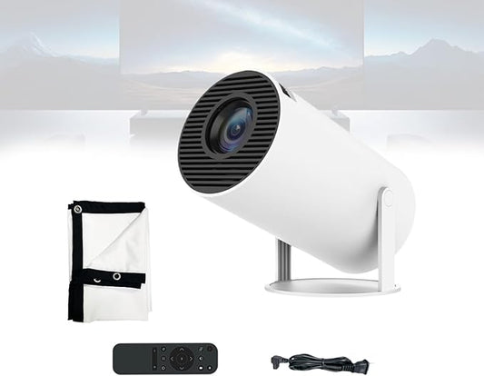 Mini Projector, 4K Portable Smart Projector, 1080P Movie Projectors with 60‘’ Screen Support WiFi 6 Bluetooth 5.0 and Auto Keystone for Home Outdoor Use (2)