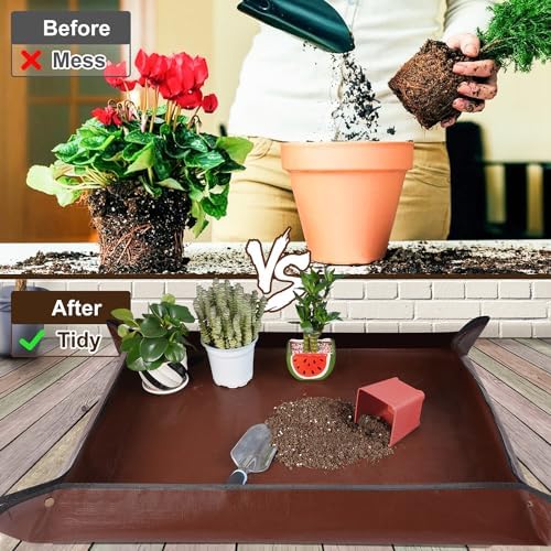 39.5"x 31.5" Large Repotting Mat for House Plant Transplanting and Potting Soil Control Portable Gardening Tray Plant Gifts for Plant Lovers - Image 2