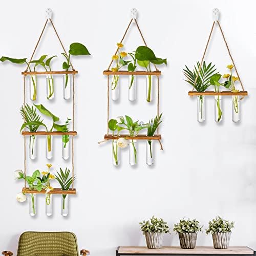 Leumoi 3pcs Hanging Propagation Station, Vertical 18 Glass Test Tubes - Image 6