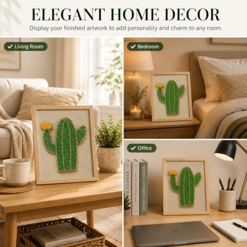 RM Studio DIY Cactus String Art Kit, Arts and Crafts for Adults Women Teen Girl, Handmade Funny Gift Art Project for Home Décor, Keepsake & Creative Crafts - Image 6