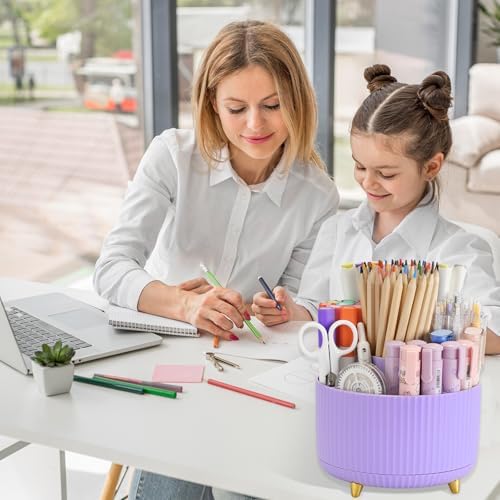Camelmother 360°Rotating Pen&Pencil Holder For Desk With 5Slots Cute Office - Image 6