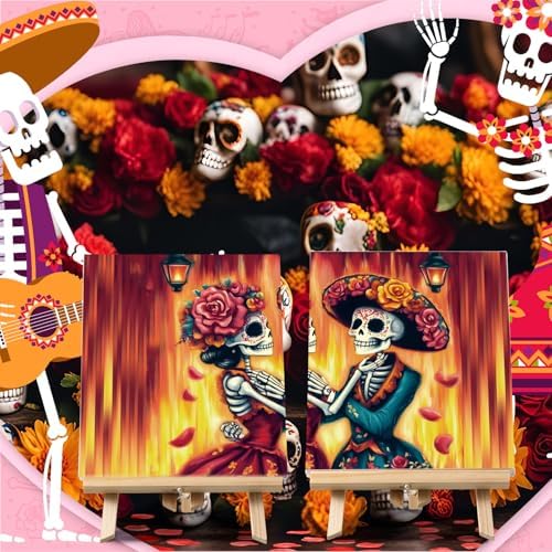 Zhanmai 2 Pack Day of The Dead Sip and Paint Kit for Couples - Image 4