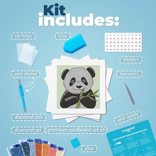 LuwoArte 6 Pack Cute Animals Diamond Art Kits for Adults Beginners - Image 2