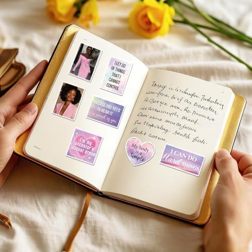 Purple Vision Board Supplies - 50 Pcs Aesthetic Black Girl Stickers - Image 4