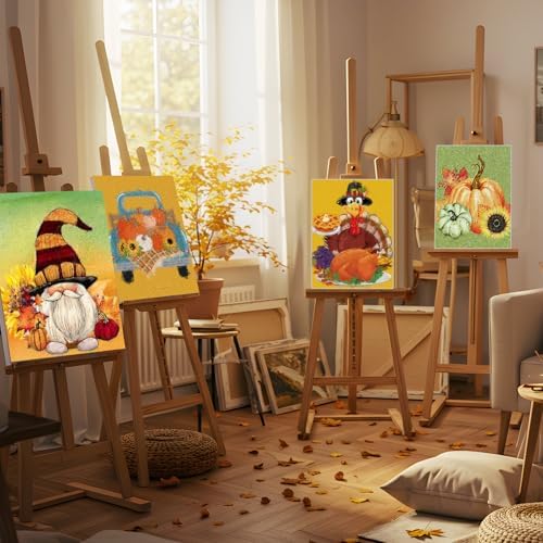 Dinifee 6 Pack Pre Drawn Canvas for Painting Pre Printed Canvas Kit 8 x 10 Inch Stretched Cotton Paint and Sip Set for Adults Couple Party Graduation Summer Date Night(Thanksgiving) - Image 5