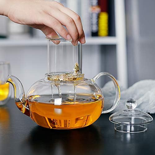 CnGlass Replacement Glass Tea Infuser with Lid for 33.8oz/40.6oz Teapot,Borosilicate Glass-Odor and Stain Free - Image 4