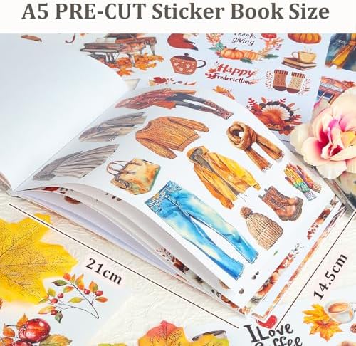 Snycler Sticker Book - 20 Sheets Vintage PET Stickers for Scrapbooking, Junk Journaling, Ephemera, and Decorative Crafts-Caramel Crunch - Image 3