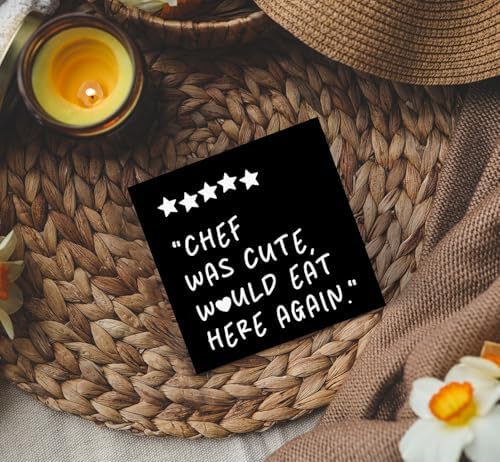 Chef Was Cute Would Eat Here Again Sign Black, Black Kitchen Home Decor Sign, Cute Preppy Funny Kitchen Decor Wood Sign Home Decor for Girly Dining Room Restaurant - Image 4