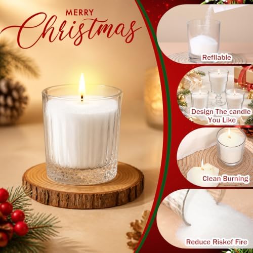 Lounsweer 2 lb Peppermint Pearled Candle Wax 70 Wicks DIY Kit Christmas - Image 4