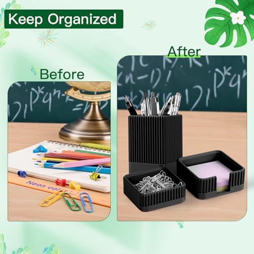 Aesthetic Desk Organizer Set,3-Piece Sturdy Plastic Office Accessories - Image 3