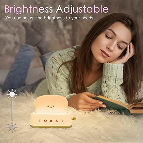 Desk Decor Cute Yellow Toast Lamp Small Desk Lamp Night Light for Kids - Image 4